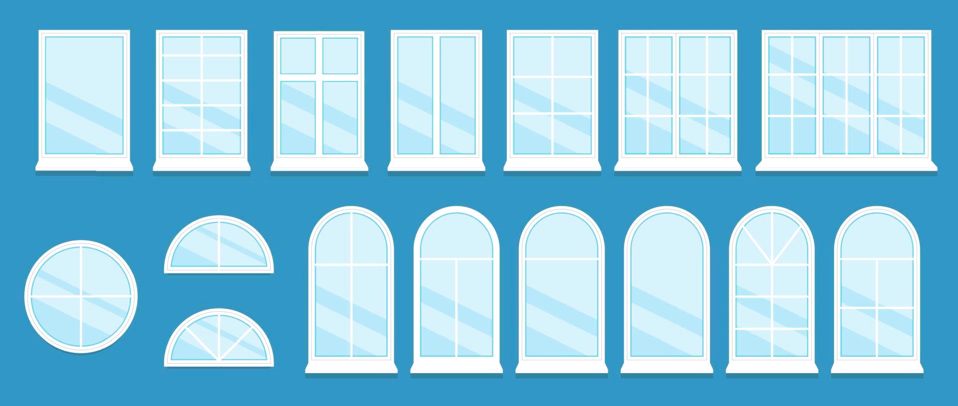 set of realistic glass